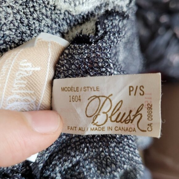 Blush vintage sheer bodysuit gray with white roses size small - Picture 3 of 6